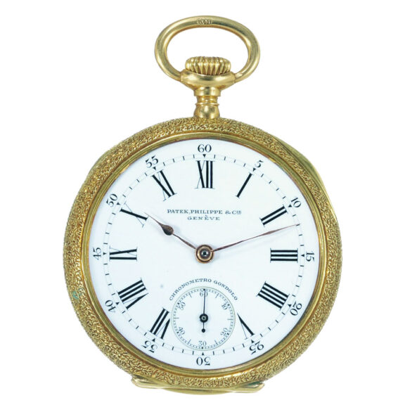 Swiss 18k gold and enamel Chronometro Gondolo Circa 1911