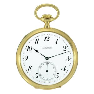 Large Swiss gold open faced keyless lever watch Circa 1920