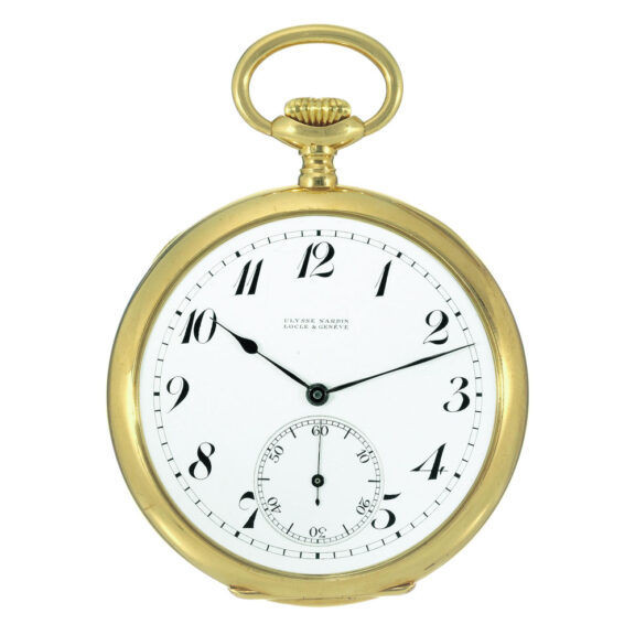 Large Swiss gold open faced keyless lever watch Circa 1920 Large Swiss gold open faced keyless lever watch Circa 1920