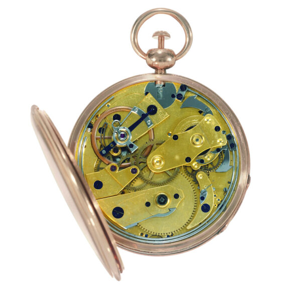Swiss rose gold quarter repeating cylinder watch Circa 1810