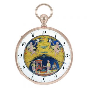 Extremely rare Swiss quarter repeating automaton Circa 1820