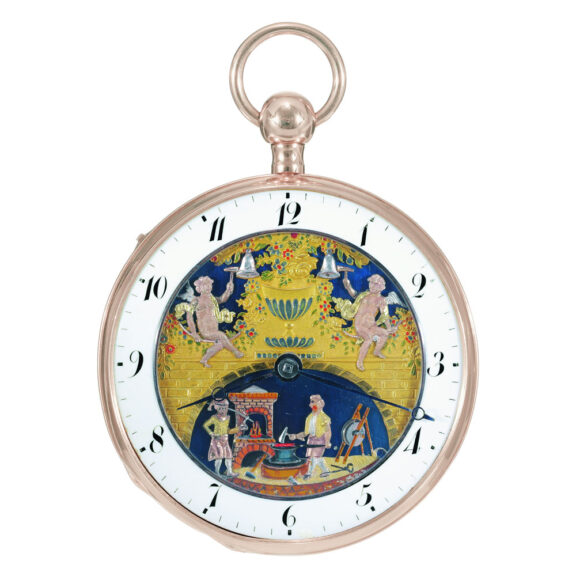 Extremely rare Swiss quarter repeating automaton Circa 1820