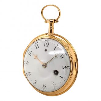Early Danish rose gold open faced cylinder watch Circa 1792