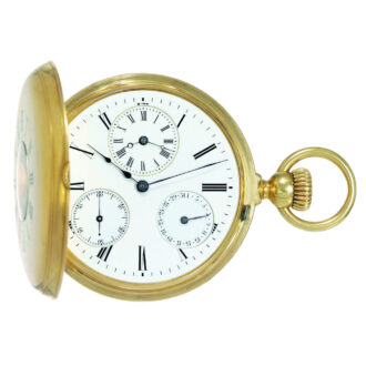 Swiss gold half hunting cased two time zone lever Circa 1868