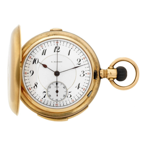 Swiss 14k rose gold repeating lever chronograph Circa 1910