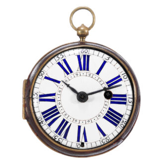Fine French gilt brass and leather verge watch Circa 1710