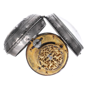 French silver open faced Louis XIV oignon watch Circa 1710