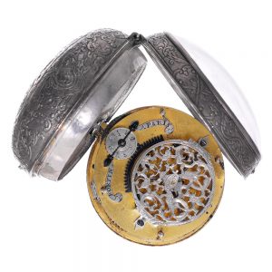 French silver open faced Louis XIV oignon watch Circa 1710