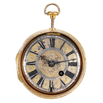French gilt brass quarter repeating oignon watch Circa 1710
