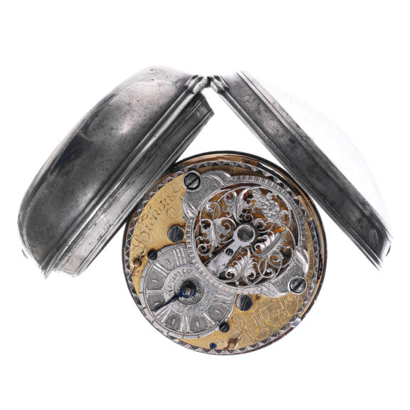 Rare French silver open faced verge pocket watch Circa 1785