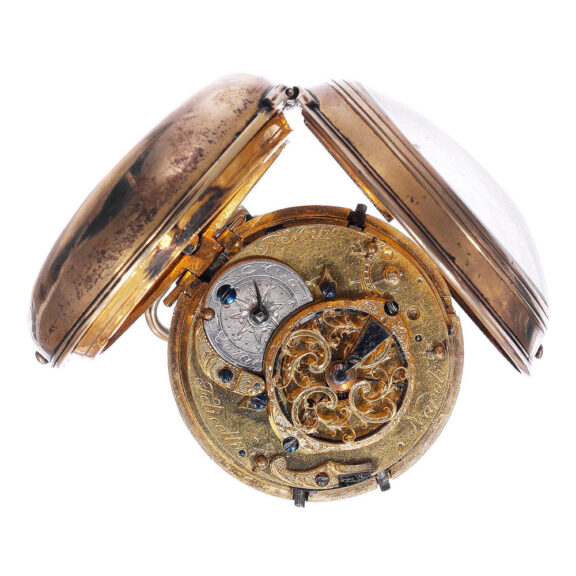 Italian silver gilt quarter repeating verge watch Circa 1780