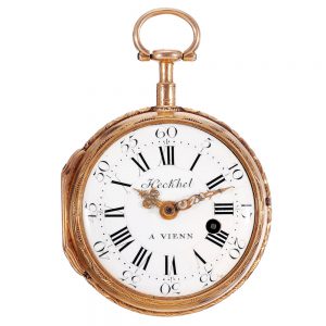 Fine Austrian 20k gold open faced verge watch Circa 1760