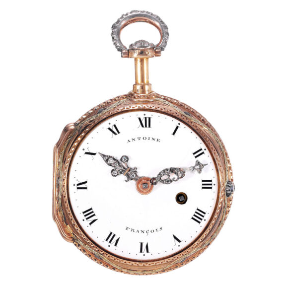 French 20k gold and diamond set verge watch Circa 1765