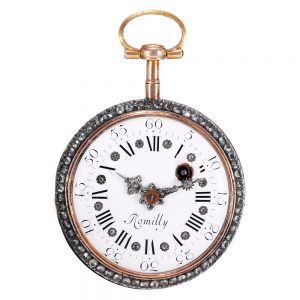 French gold, enamel and diamond set verge watch Circa 1775