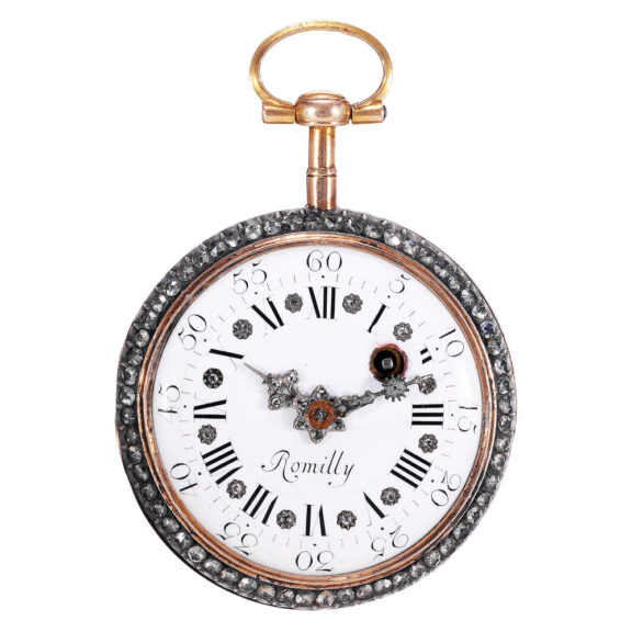 French gold, enamel and diamond set verge watch Circa 1775