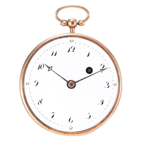 French 18k gold open faced verge pocket watch Circa 1810
