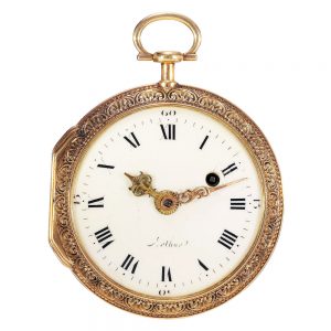 French gold open faced cylinder pocket watch Circa 1760