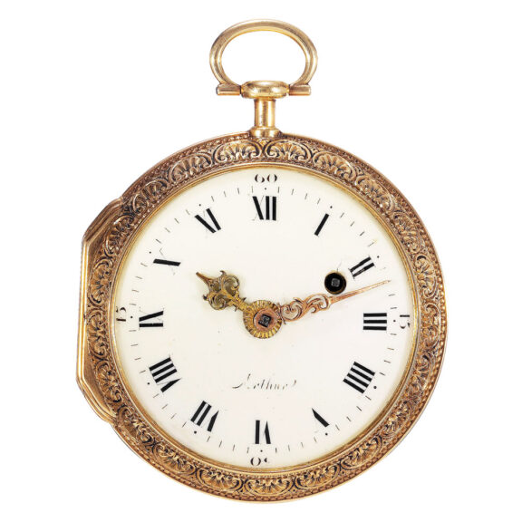 French gold open faced cylinder pocket watch Circa 1760