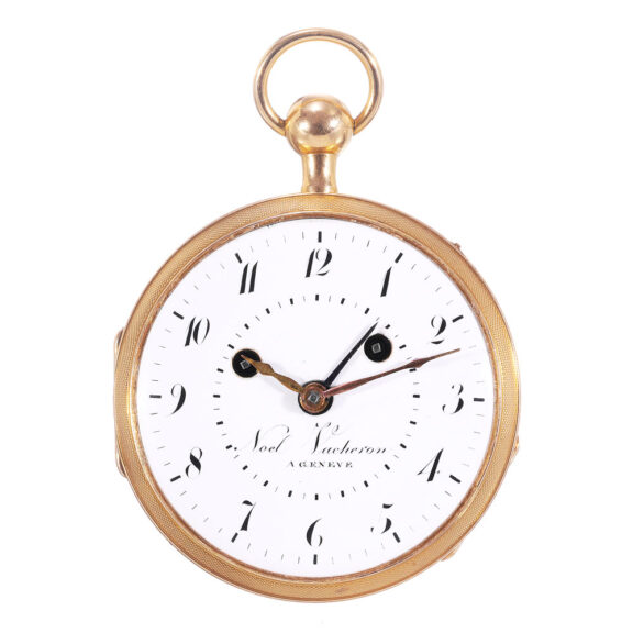 Swiss gold repeating cylinder watch with alarm Circa 1830