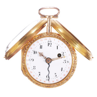 French 18k gold open faced verge pocket watch Circa 1767