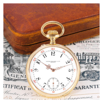 Swiss gold open faced lever watch with 24h dial Circa 1905