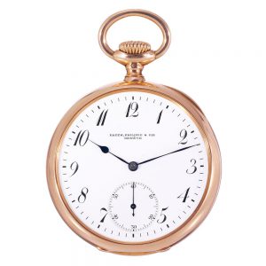Swiss rose gold open faced lever pendant watch Circa 1908