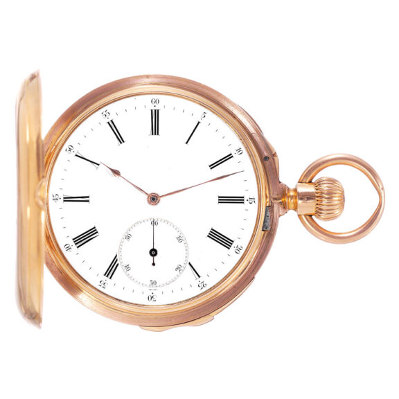 Swiss 18k rose gold quarter repeating lever watch Circa 1872