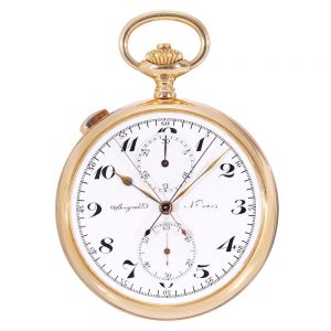 Swiss 18k gold split seconds lever chronograph Circa 1920