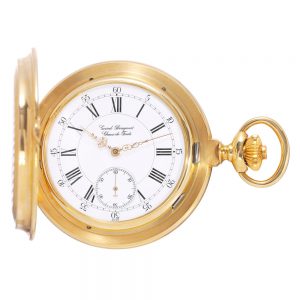 Swiss gold hunting cased tourbillon chronometer Circa 1982