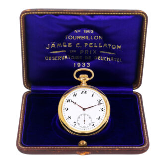 Important Swiss gold one minute tourbillon lever Circa 1933 Important Swiss gold one minute tourbillon lever Circa 1933