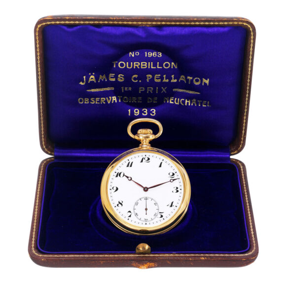 Important Swiss gold one minute tourbillon lever Circa 1933 Important Swiss gold one minute tourbillon lever Circa 1933
