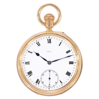 English gold open faced one minute tourbillon lever Circa 1914