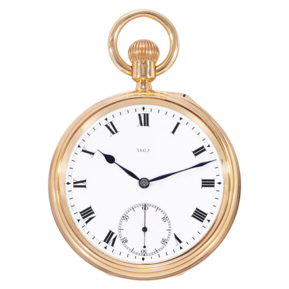 English gold open faced one minute tourbillon lever Circa 1914