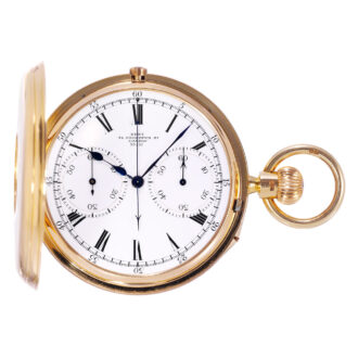 English gold half hunting cased lever chronograph Circa 1911