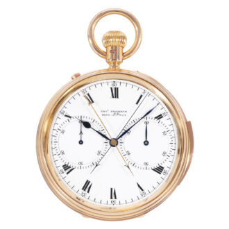 Highly important English 18k gold chronograph Circa 1898