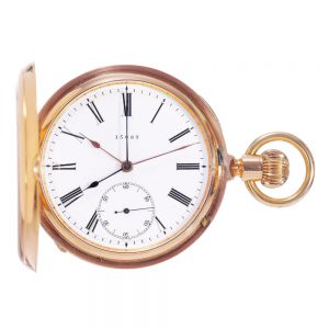 Innovative German gold early dual time zone lever Circa 1882
