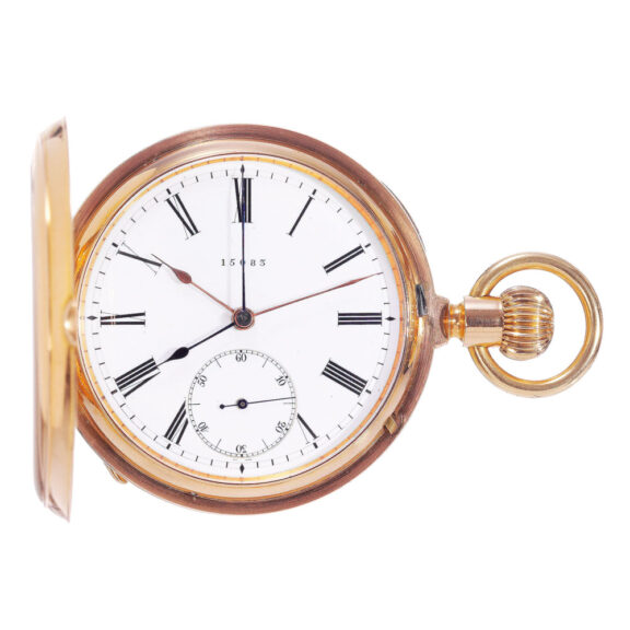 Innovative German gold early dual time zone lever Circa 1882