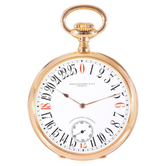 Swiss rose gold Chronometro Gondolo with 24h dial Circa 1909