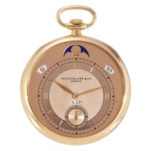 Swiss digital perpetual calendar with moon phases Circa 1937