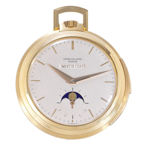 Swiss 18K gold minute repeating astronomical lever Circa 1987