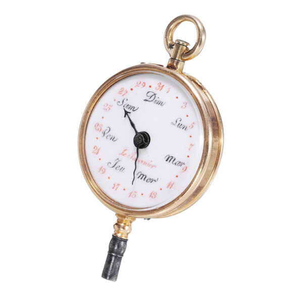 Rare French gold open faced verge watch and key Circa 1800 Rare French gold open faced verge watch and key Circa 1800
