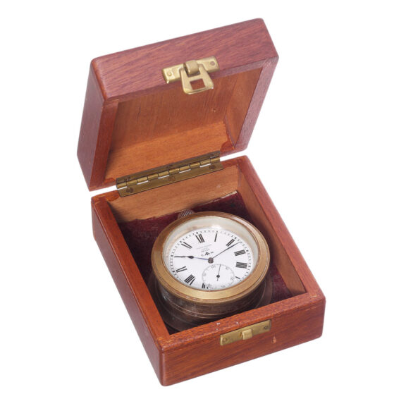 Swiss silver military lever deck chronometer Circa 1938-1939