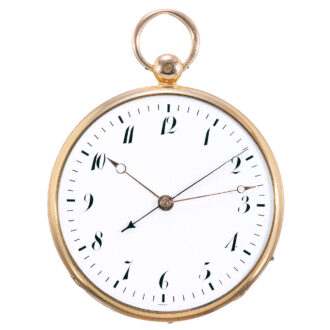 French gold open faced cylinder pocket watch Circa 1819-1822