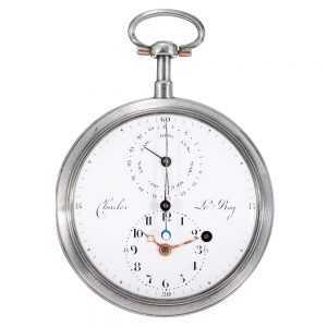 French silver centre seconds cylinder with calendar Circa 1800