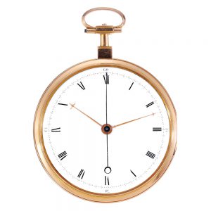 English open faced centre seconds virgule watch Circa 1800