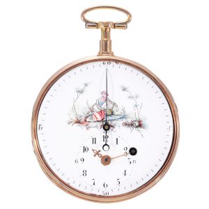 Swiss 18k gold virgule watch with dead seconds Circa 1820