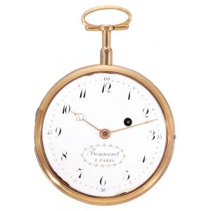 French 18k gold quarter repeating verge watch Circa 1800