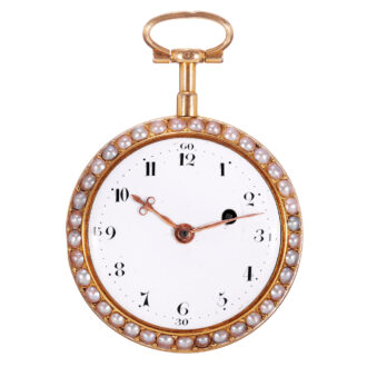 French gold, enamel and pearl set verge watch Circa 1786
