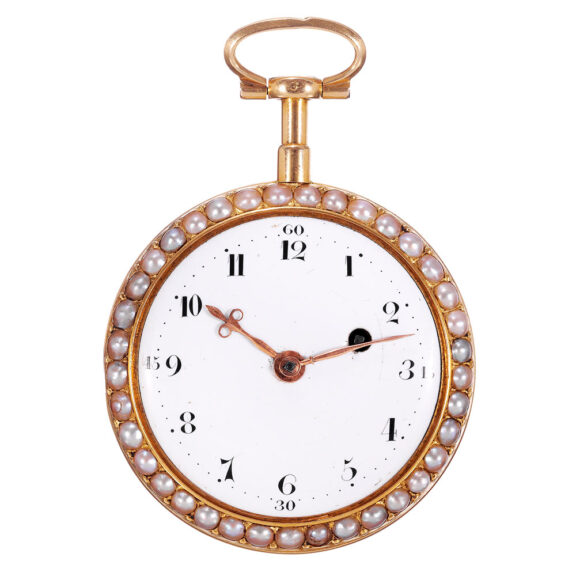 French gold, enamel and pearl set verge watch Circa 1786