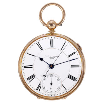 English 18k gold centre seconds lever watch Circa 1877-1878